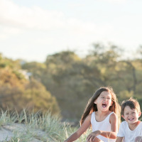 smiling family closeup
